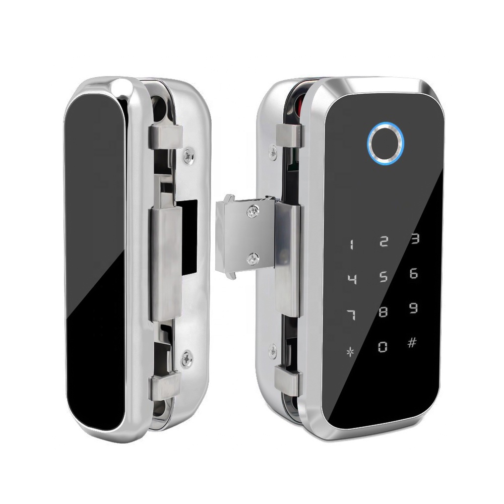 Smart WiFi Bluetooth APP Access Electronic Biometric Fingerprint Glass Sliding Door Lock Έξυπνη Κλειδαριά για γυάλινη πόρτα συρομενες πορτες